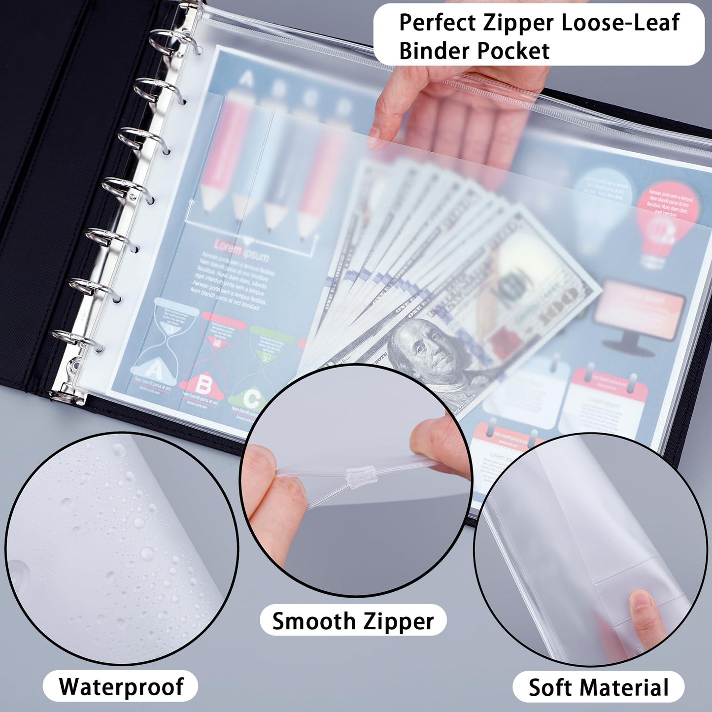 Antner 7 Ring Business Checkbook Binder for Business Checks, 600 Checks Capacity, PU Leather Check