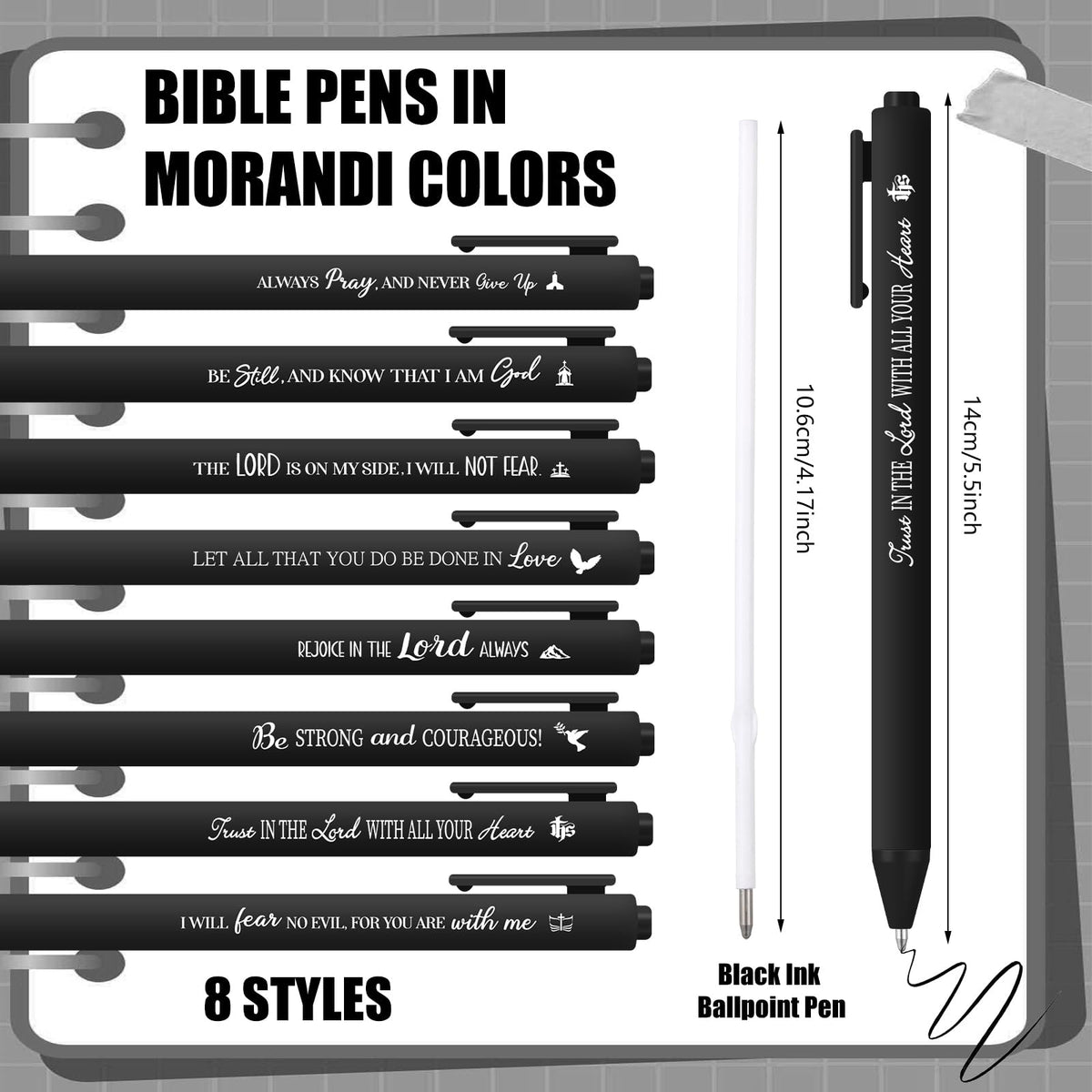 Sayglossy 80 Pcs Bible Verse Pens Christian Ballpoint Pens Inspirational Quotes Writing Tool Small