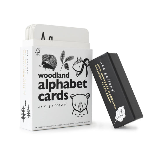 Wee Gallery Woodland Alphabet Cards, ABC Flash Cards for Toddlers