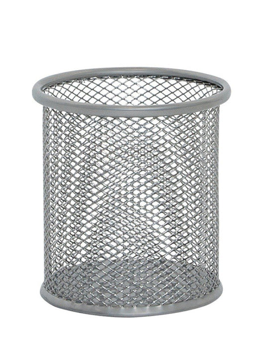 Q-CONNECT jar round pencil, mesh design, silver color