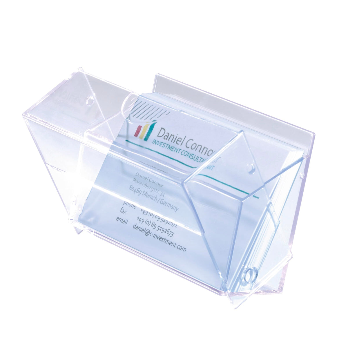 Sigel VA110 Business Card Box, Clear, for up to 100 Cards (max. 3.39 x 2.2 inches)
