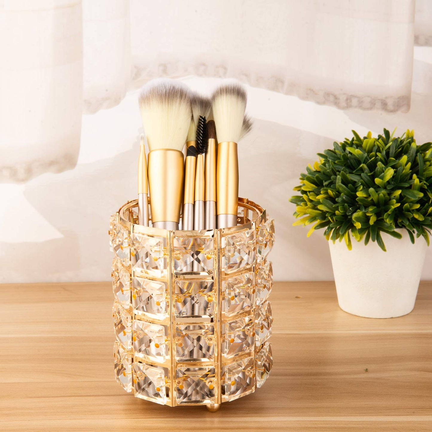 Nipole Pen Pencil Container Holder Office Desk Accessories Container Make Up Brushed Storage Box