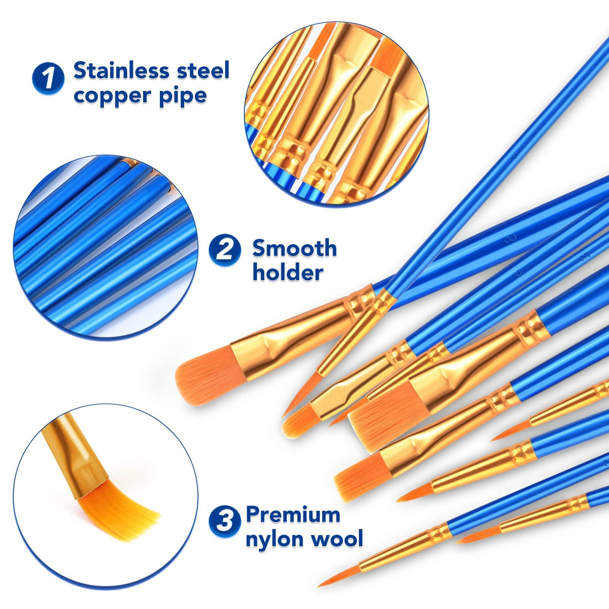 ESRICH 160PCS Paint Brushes, Paint Brush for Acrylic Painting