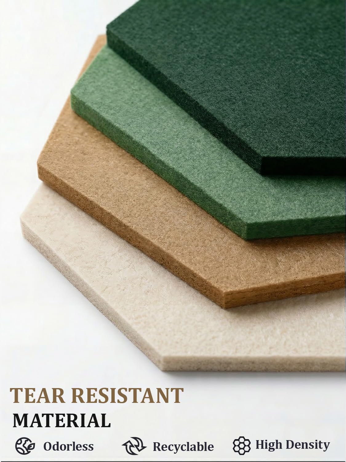 Uoisaiko 8-Pack Hexagon Felt Bulletin Board Tiles, Cork Board Alternative