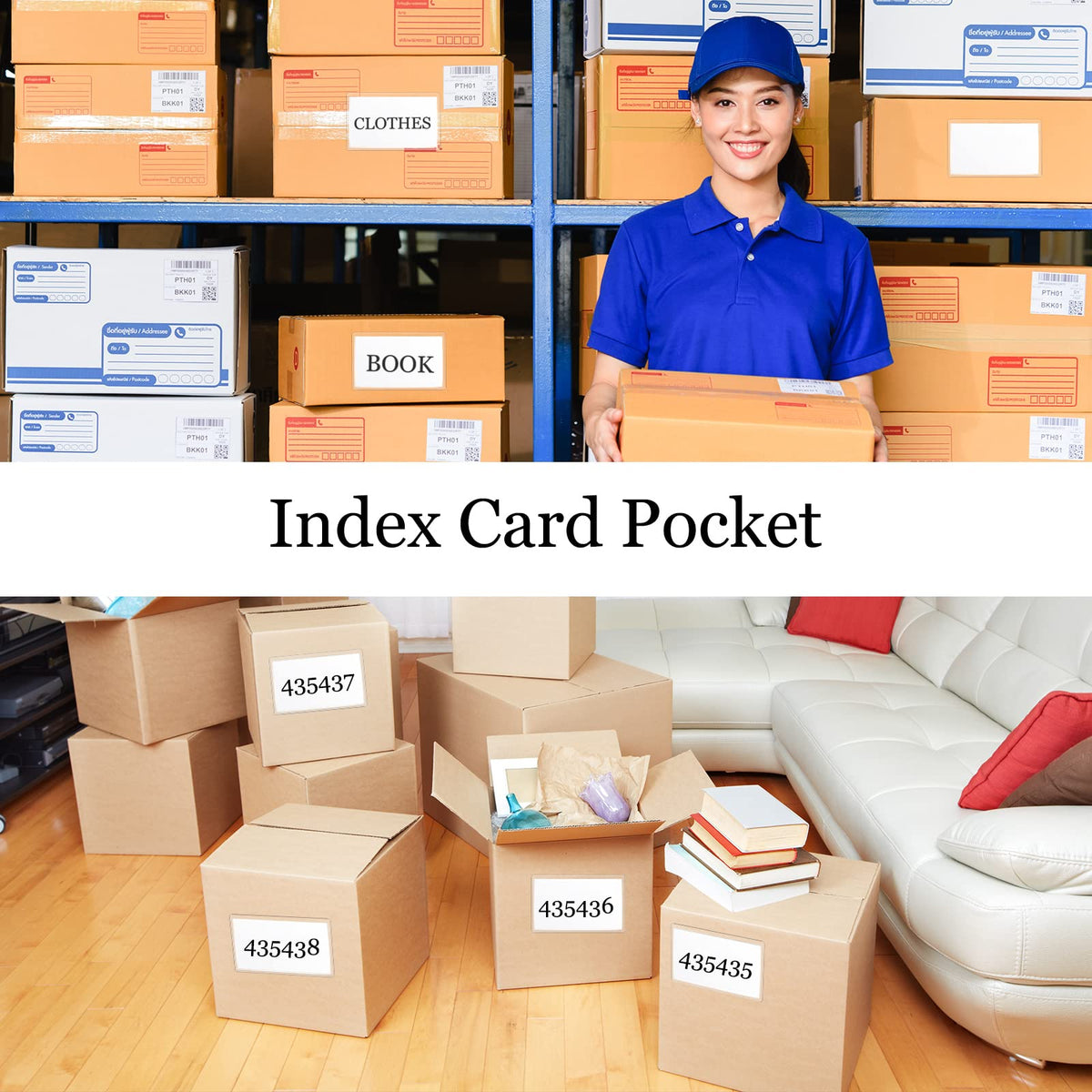 Chinco 100 Self Adhesive Pocket Index Card Pockets Index Card Holder Storage Tote Labels Pockets