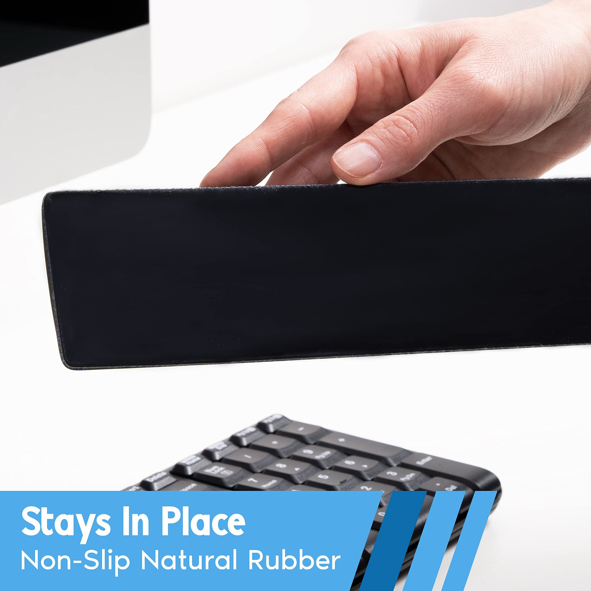 i-Rocks Memory Foam Keyboard Wrist Rest - Pain-Reducing, Non-Slip Rubber Base Wrists Rest Support