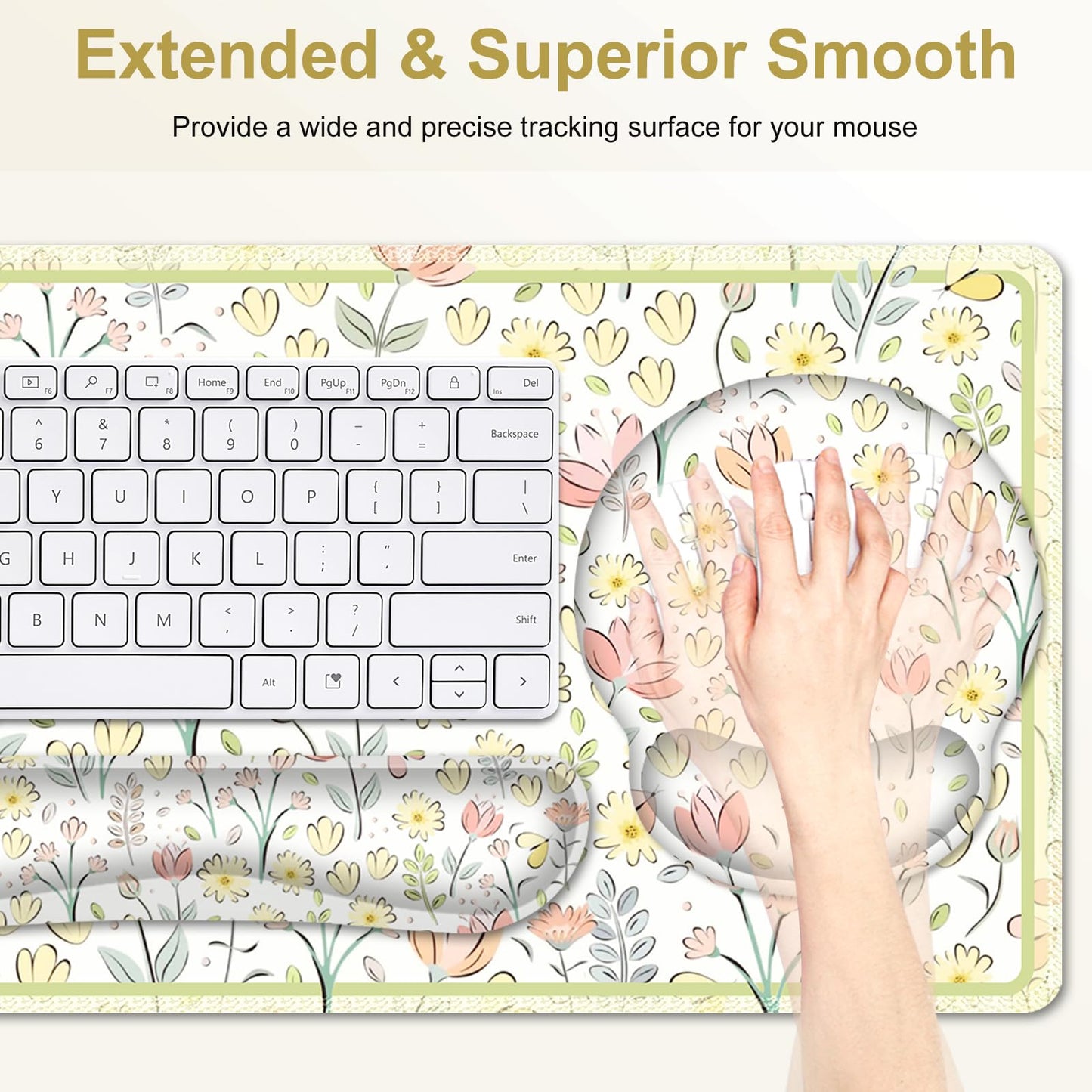 NXZGO Desk Mat, 4in1 Large Mouse Pad with Wrist Rest, Cute Desk Mat, Anti-Slip XXL Computer