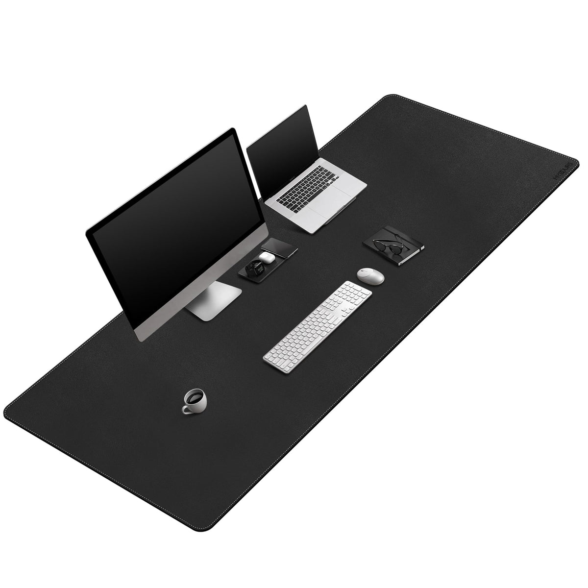 Mydours 67" x 24" Extended PU Leather Gaming Desk Mouse Pad Mat, (Black)