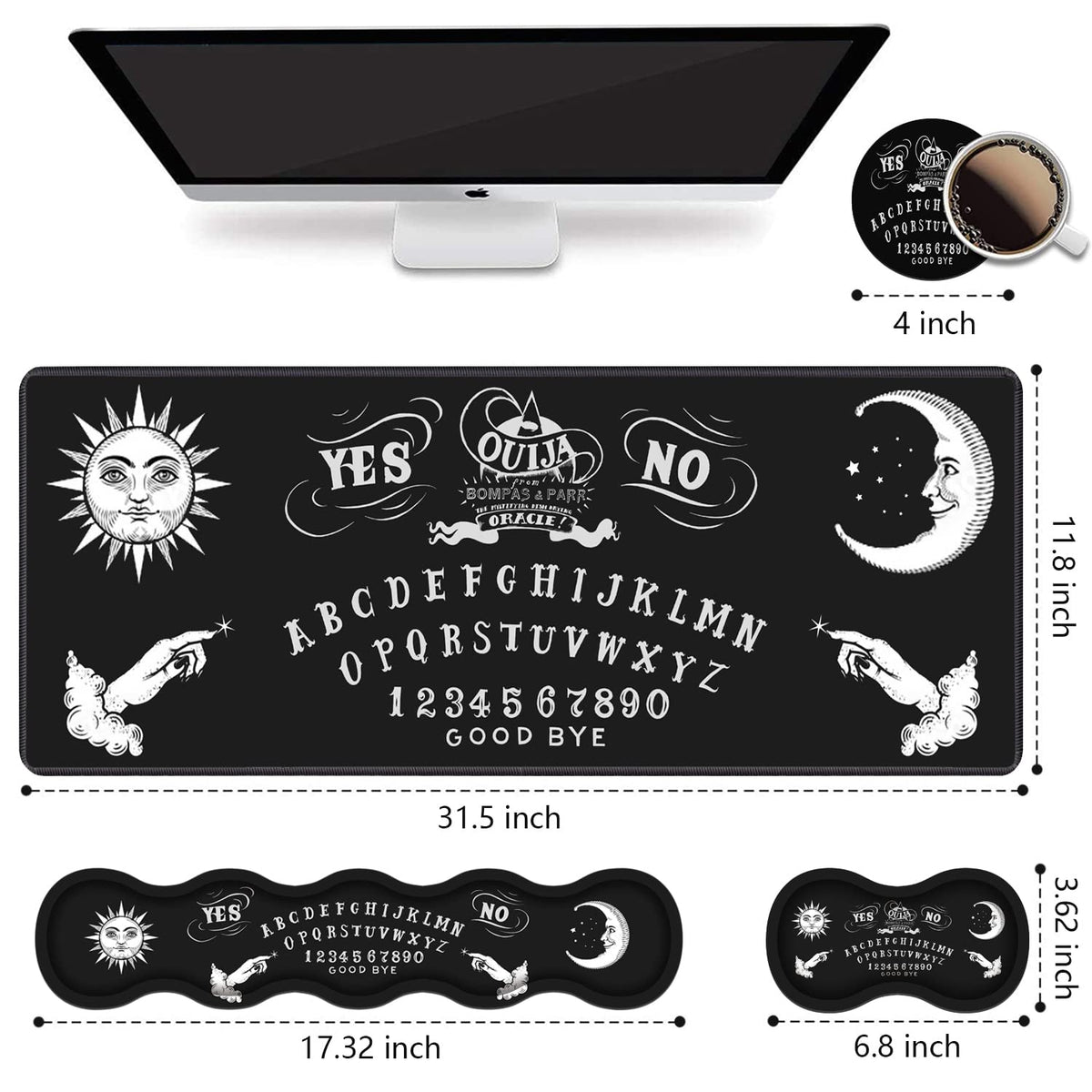Ergonomic Keyboard Wrist Rest and Mouse Pad Wrist Rest Set, Large XXL Gaming Mousepad 31.5"x 11.8"