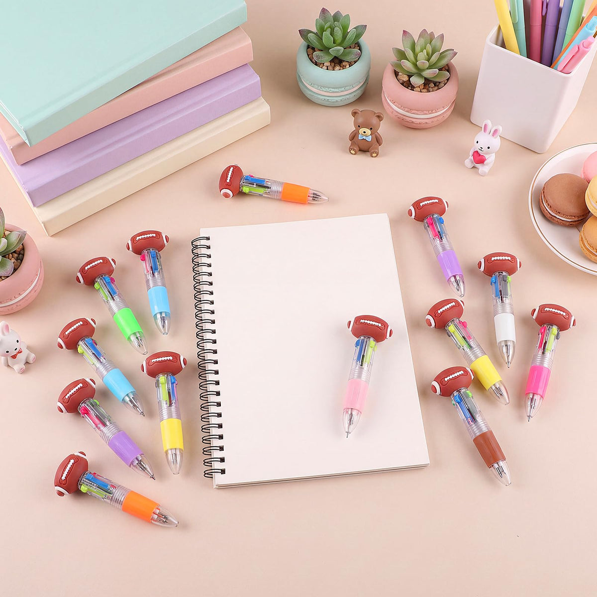 BESARME 48 Pcs Football Pens, Fun Multicolor Pens Gifts for Football Game