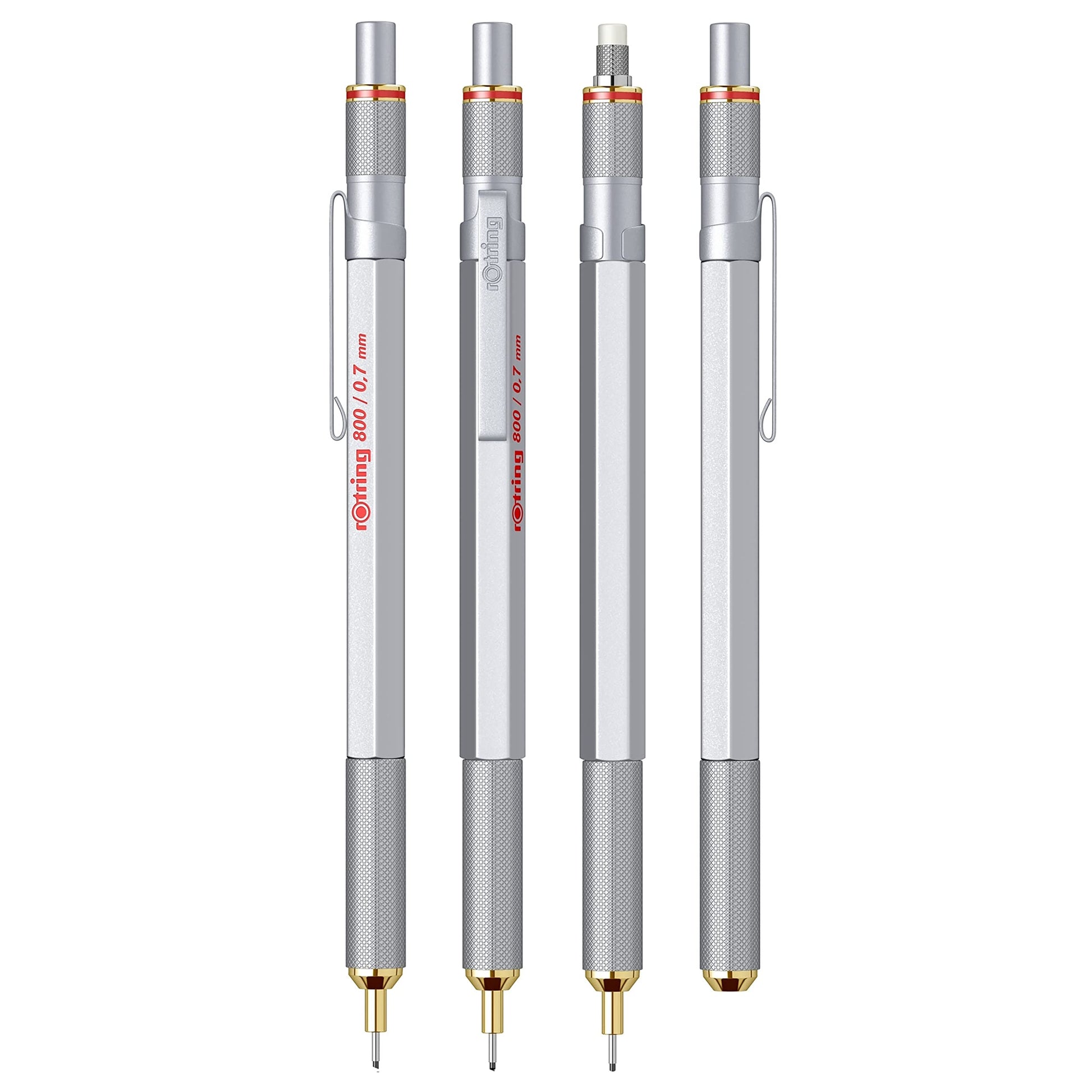 rOtring 800 Mechanical Pencil, 0.7 mm, Silver Metal Barrel