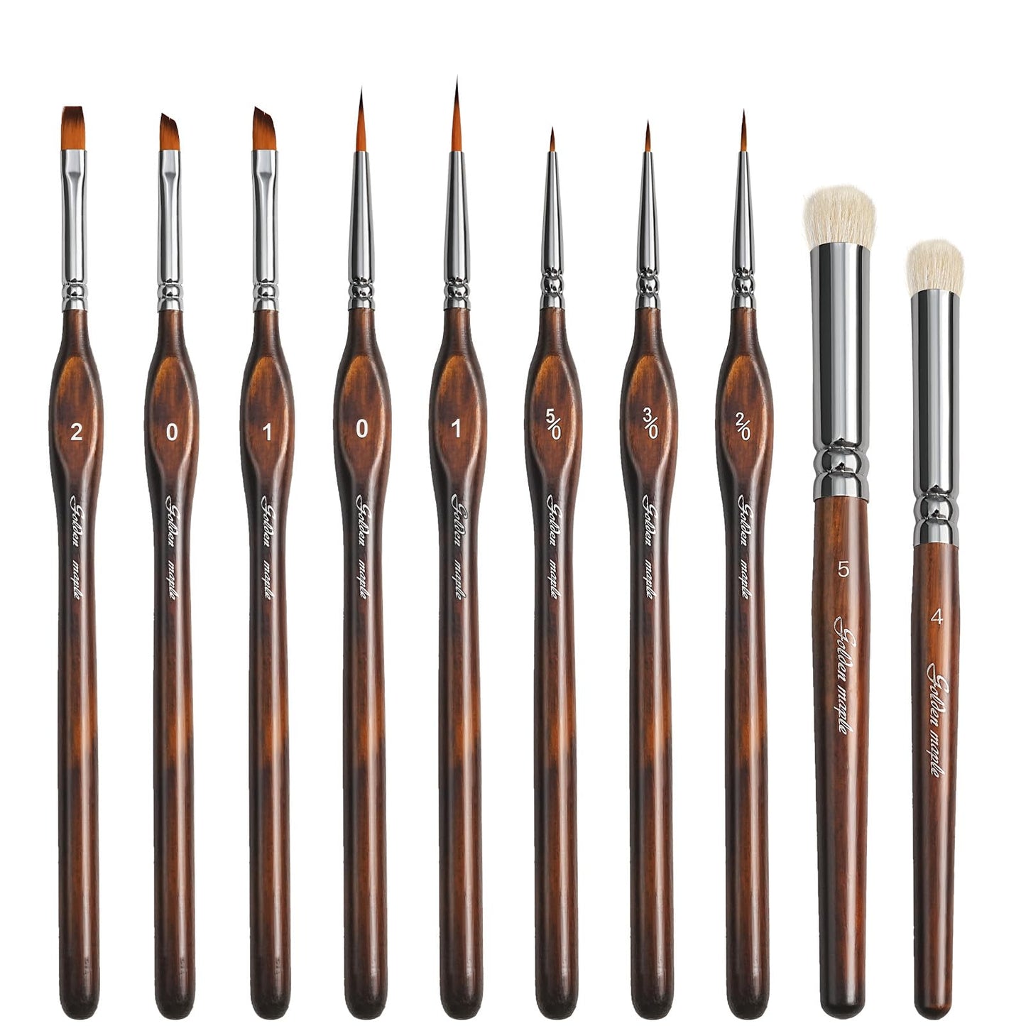 Detail Paint Brushes Dry Brushes, Golden Maple 10PC Flat Miniature Dry Paint Brushes Fine Detail
