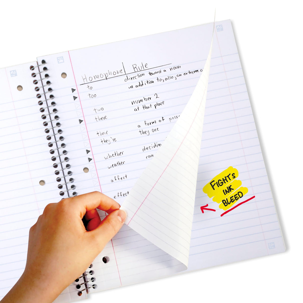 Five Star Spiral Notebook + Study App, 3 Subject, Wide Ruled Paper, 8" x 10-1/2", 150 Sheets, Black