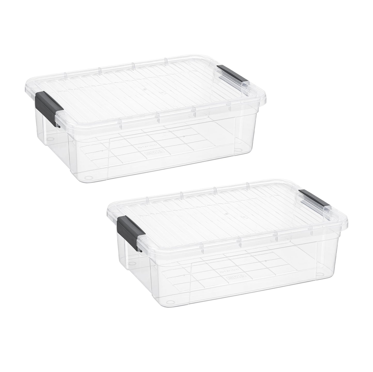 Superio 13.7 Quart Clear Plastic Storage Bin with Lid, Stackable Organizer Box, BPA-Free Storage