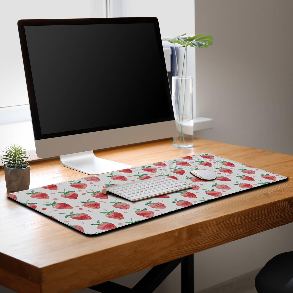 Samgula XXL Keyboard Pad Red Mouse Mat, Gaming Mouse Pads Big Mouse Pad, Modern Desk Pad Waterproof