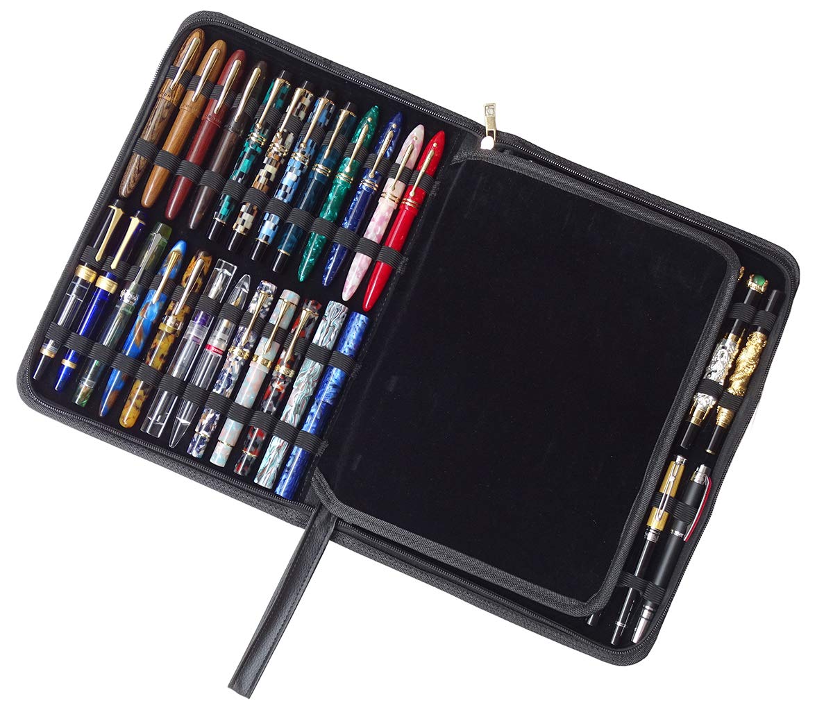 erofa 48 Fountain Pen Case PU Leather, Rollerball Pen Display Holder Bag, Pouch Large Capacity for
