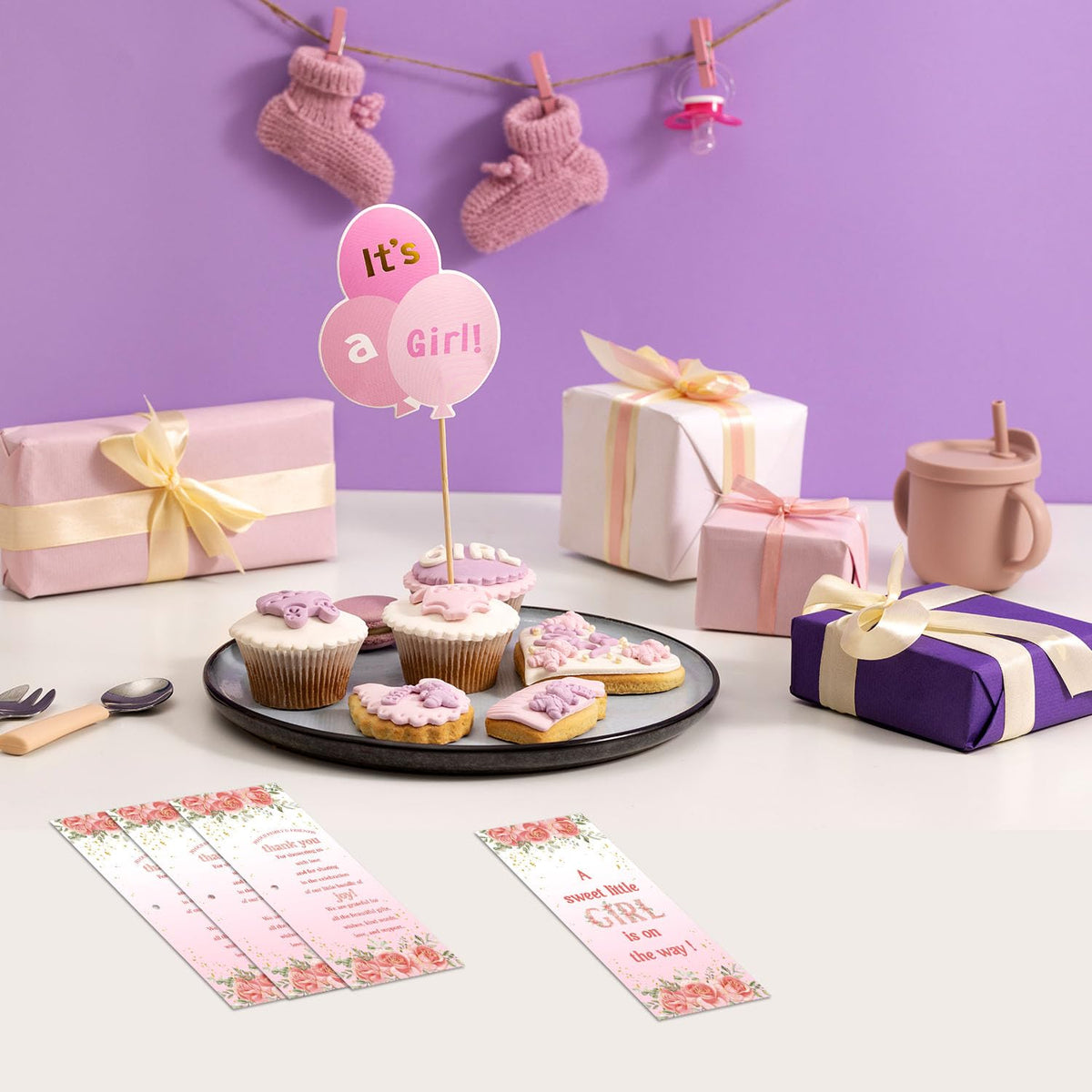 Toerifer 30 Pcs Floral Baby Shower Gifts, Gender Reveal Favors for 30 Guest, Baby Shower Sets
