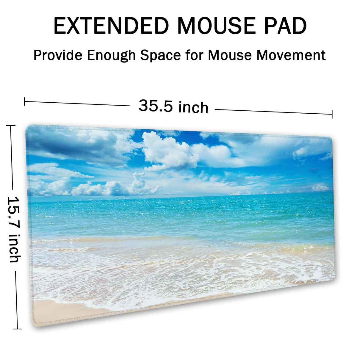 SSOIU Gaming Mouse Pad, Extended Mouse Pad, 35.5x15.7inch XXL Large Big Computer Keyboard Mouse Mat