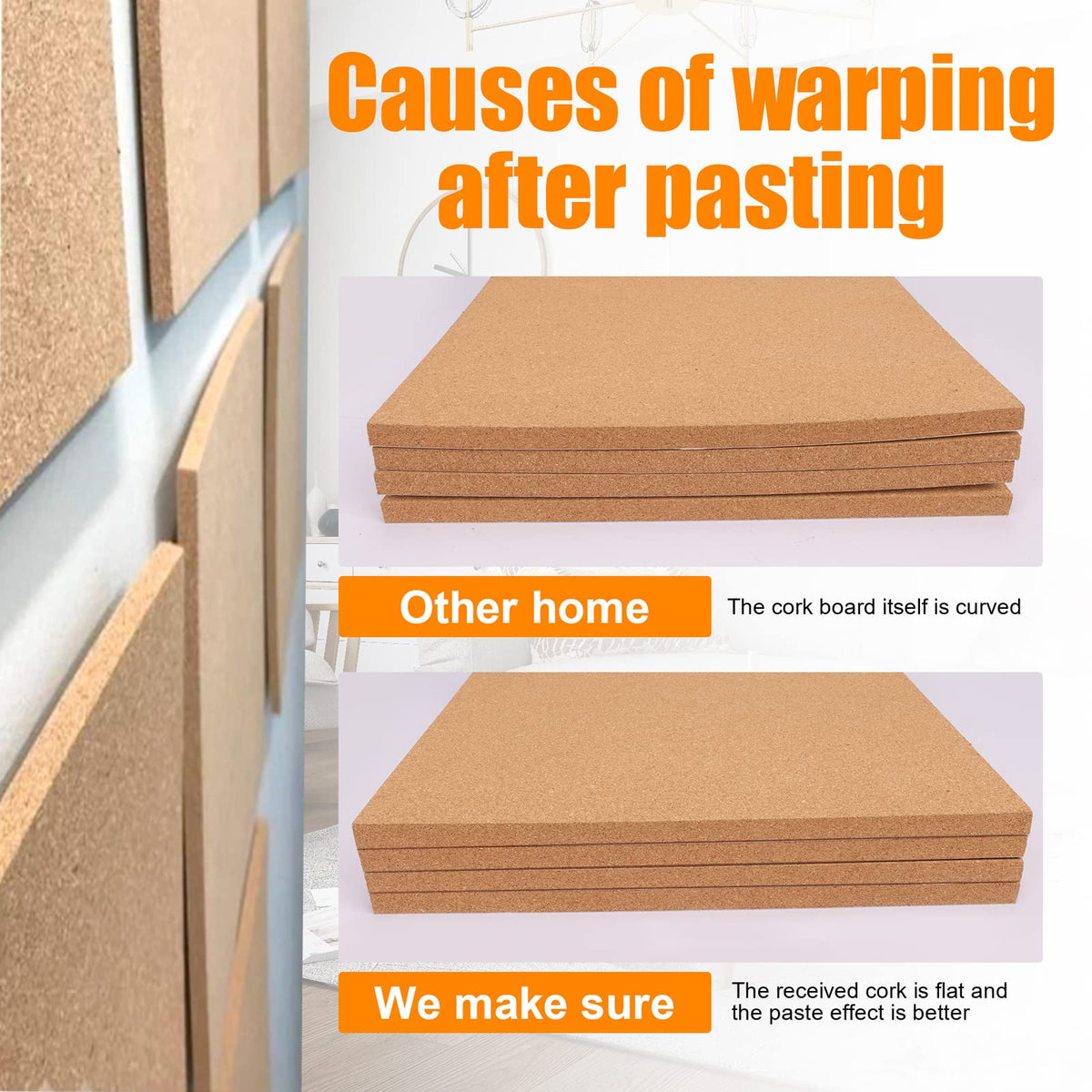 Cork Board Tiles 12"x12" - 1/2" Thick - 6 Pack Cork Tiles - Bulletin Board - Mini Wall (6pack)