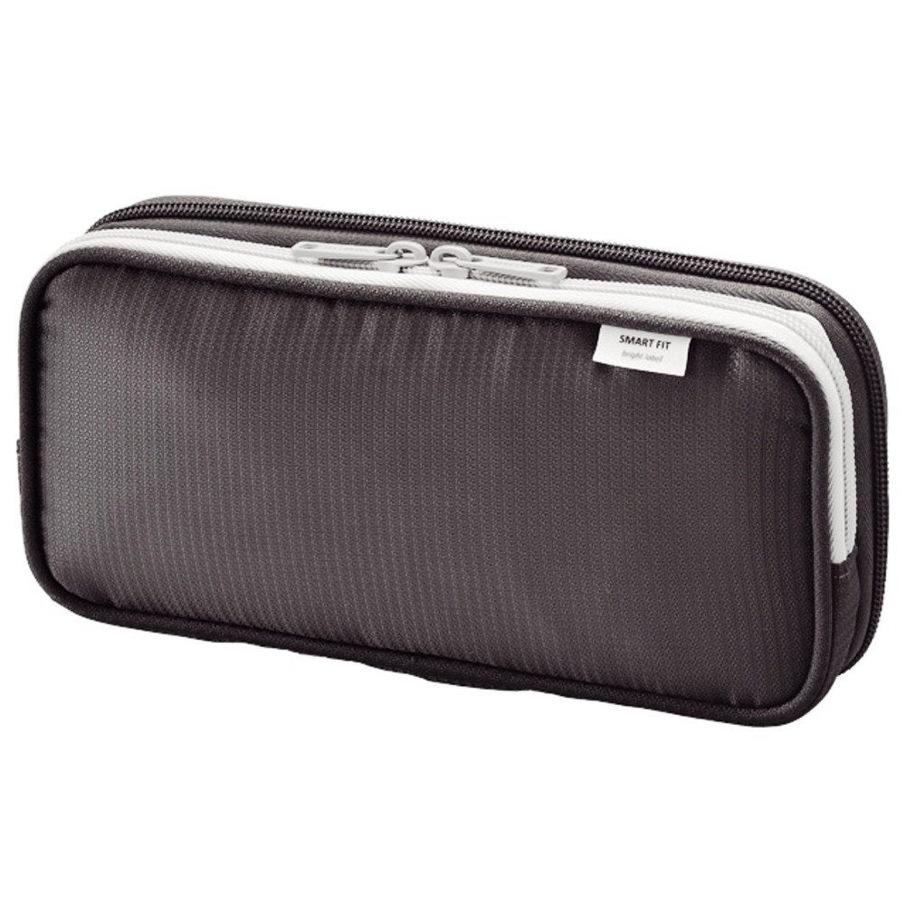LIHIT LAB Double Pen Case, Large, 4.1 x 8.7, Black (A7661-24) (A-7661-24)