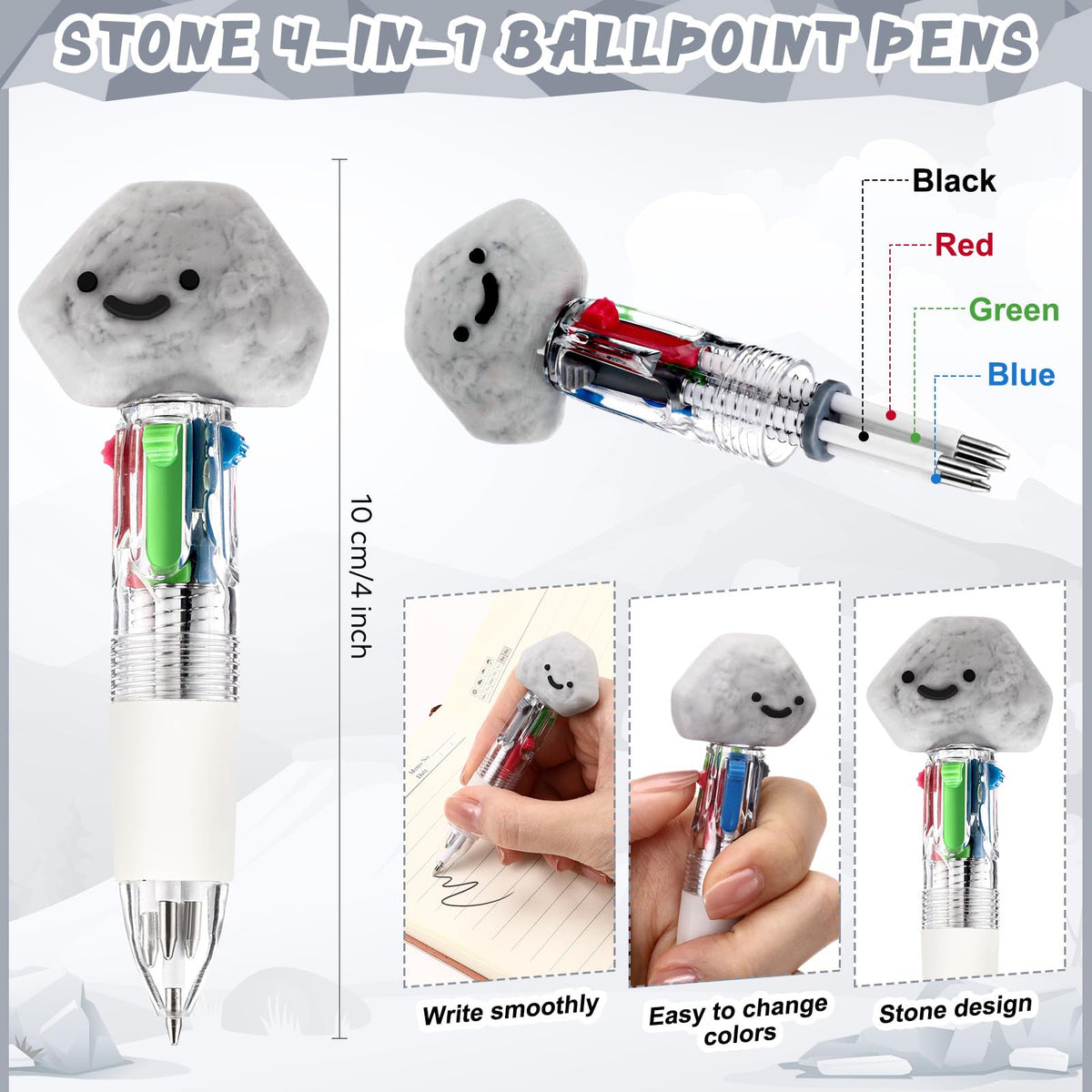 Sayglossy 24 Sets You Rock Party Favor Pens Gifts Bulk with Positive Cards