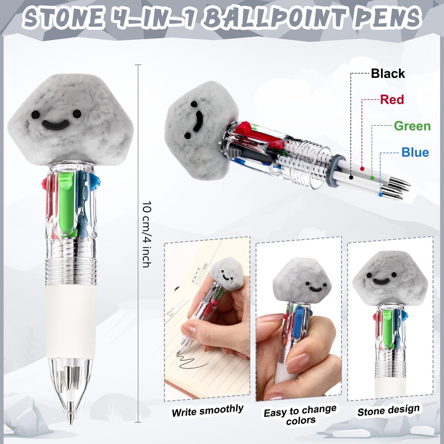 Sayglossy 100 Sets You Rock Party Favor Pens Gifts Bulk with Positive Cards