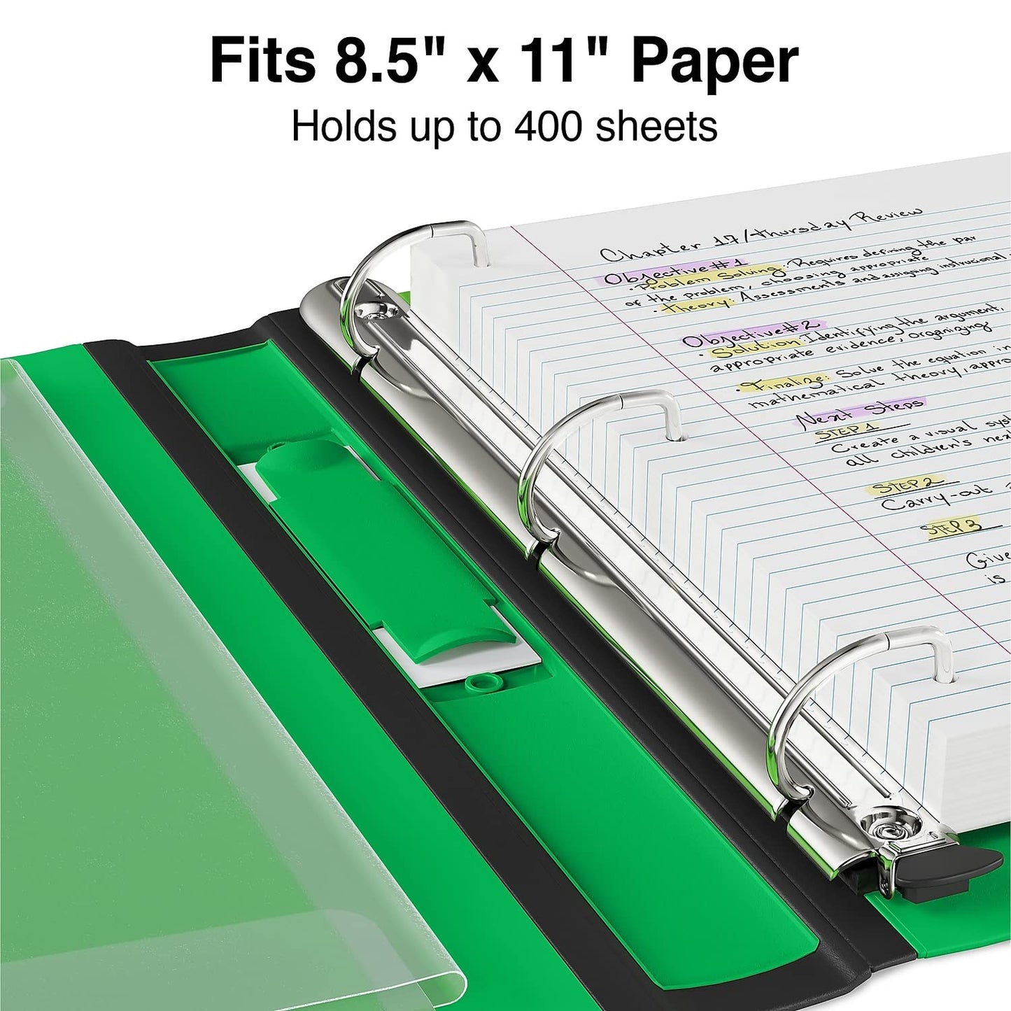 Staples Better Binder, 1.5 Inch D-Ring, Green, 400 Sheets, 3-Pack