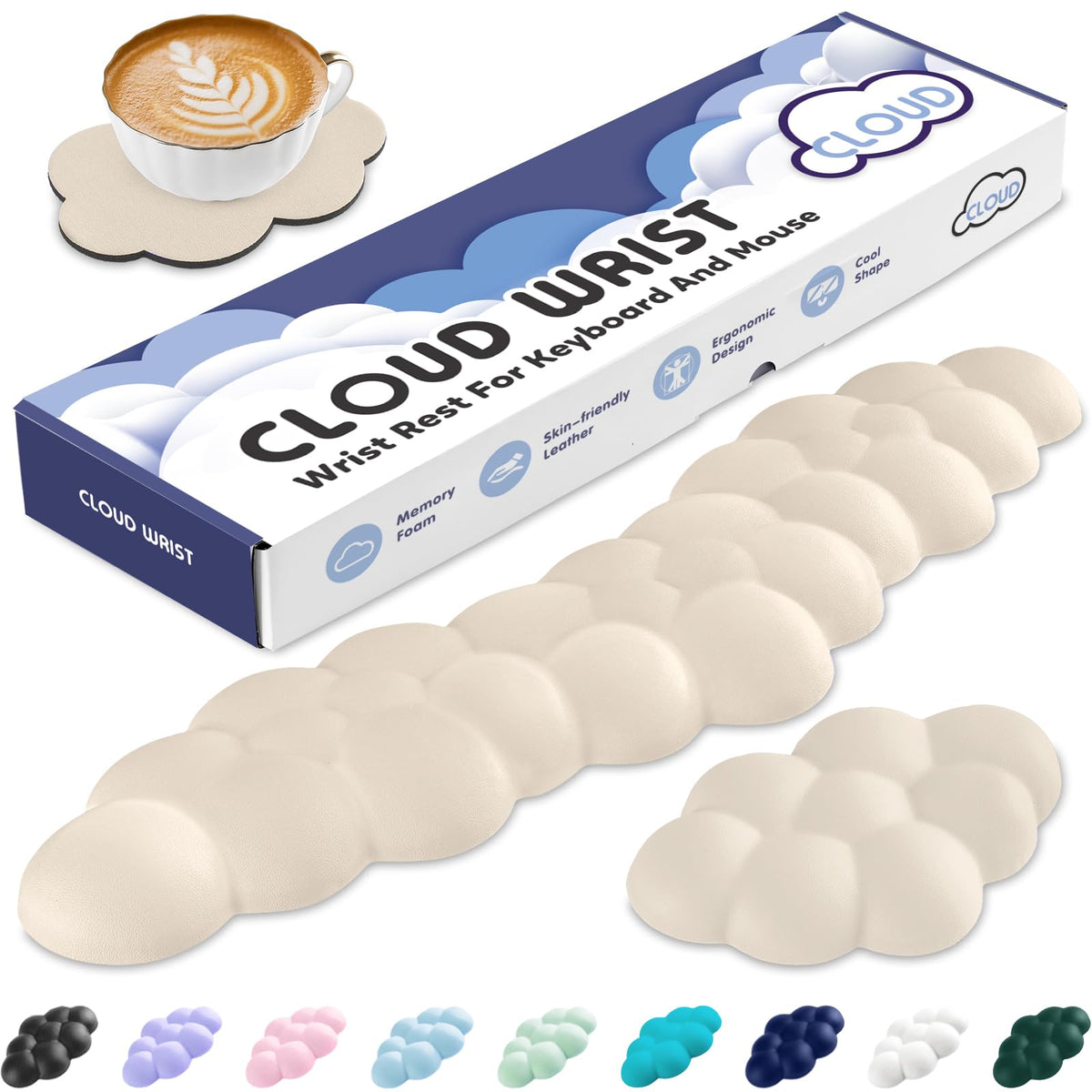Sushret Cloud Wrist Rest for Keyboard and Mouse, Cloud Keyboard Wrist Rest