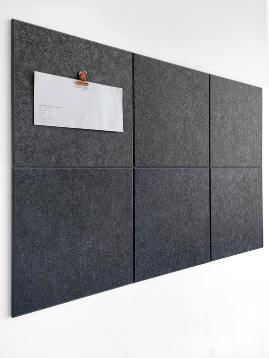 DECORITA Cork Board 24 x36 Alternative - 6 Pack Felt Wall Tiles with Safe Removable Adhesive Tabs