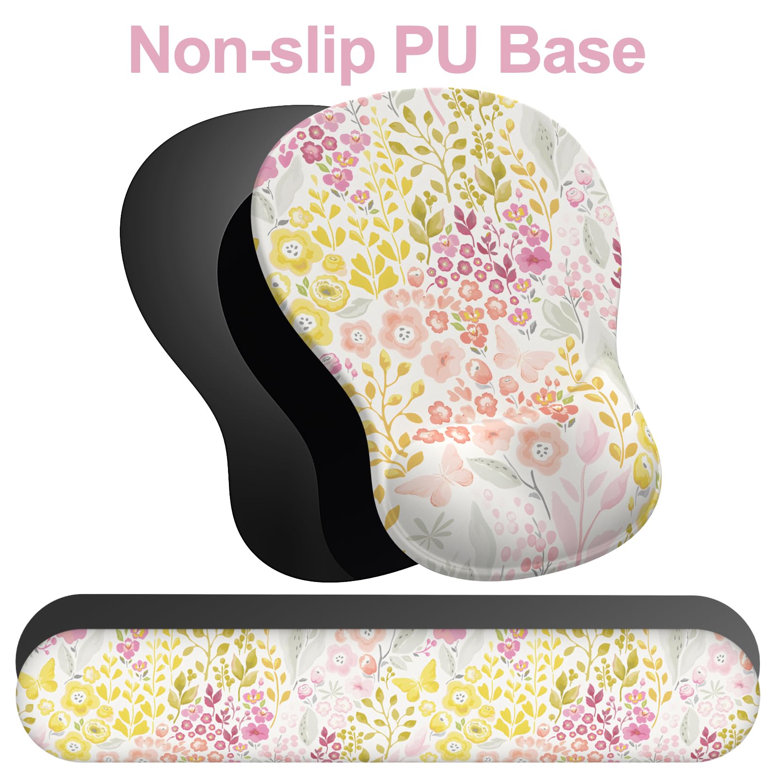 Ergonomic Mouse Pad with Wrist Rest and Keyboard Wrist Rest, Gel Mousepad