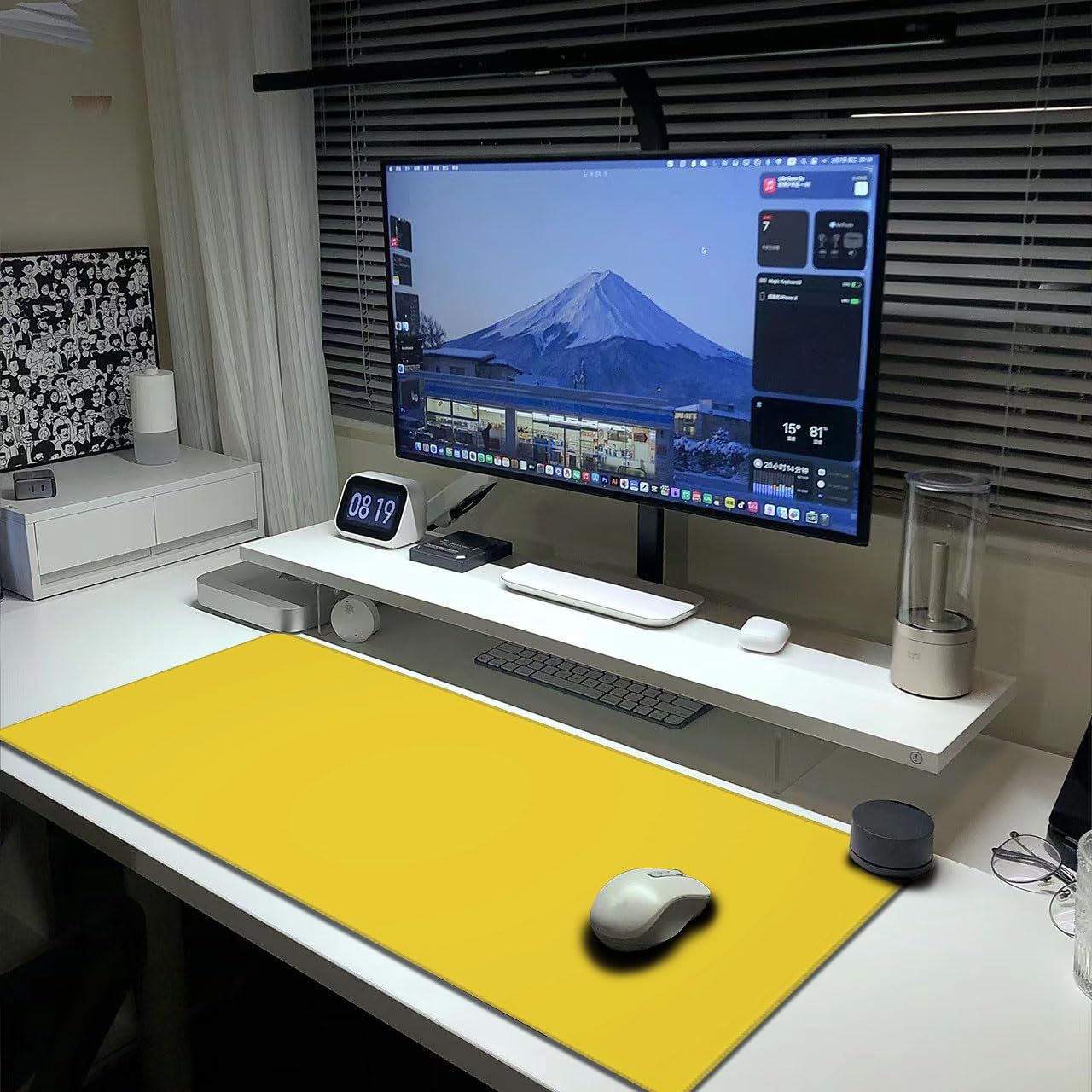 Yellow Mouse Pad Extended Large Gaming Mousepad XL Big Long Oversized Desk Mat Stitched Edges 31.5