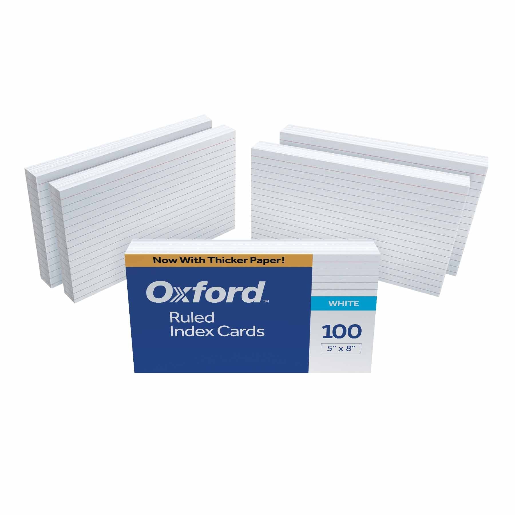 Oxford 51EE Ruled Index Cards, 5" x 8", White, 500 Cards (5 Packs of 100) (51)