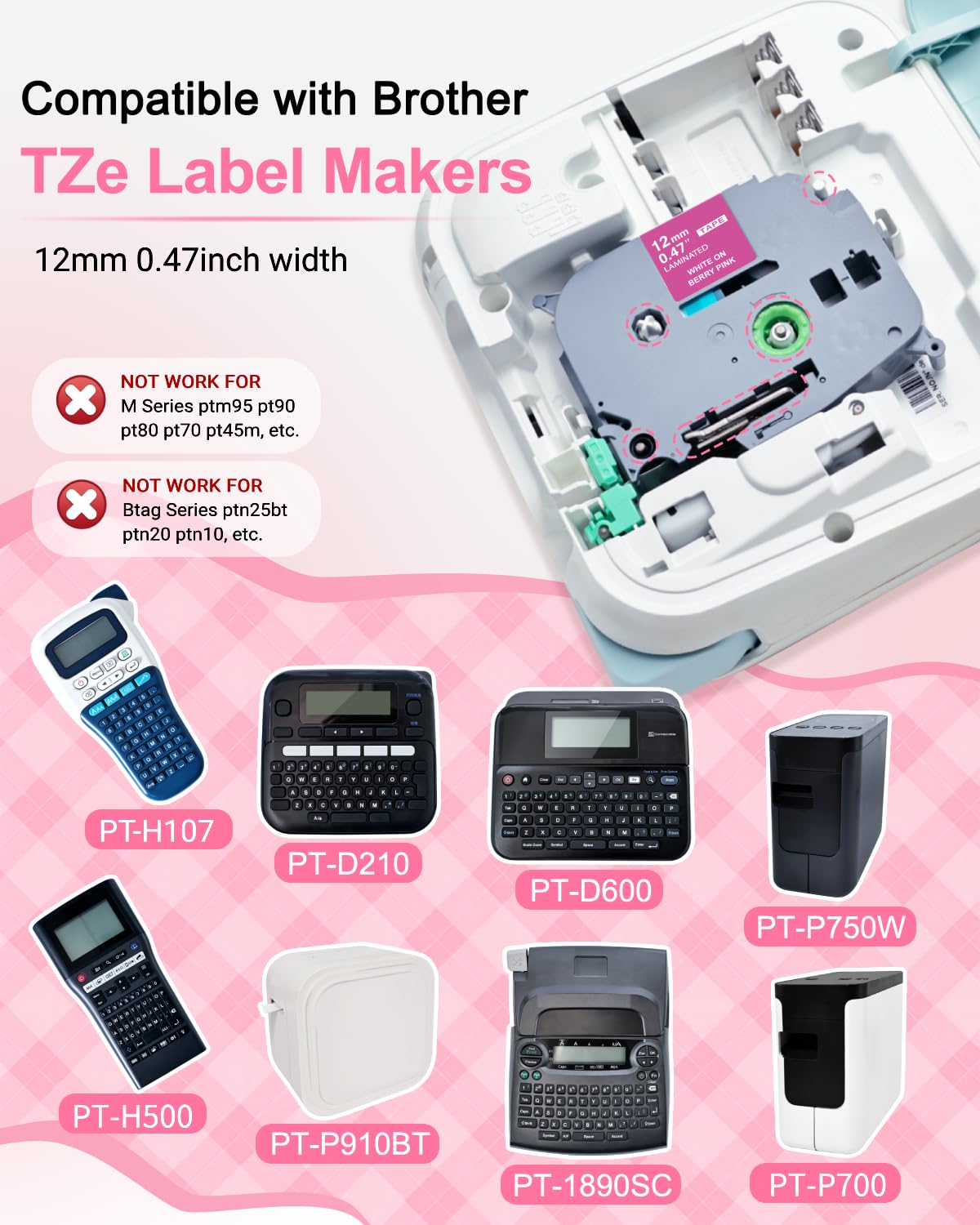 Lonitul 5P Compatible with Brother P Touch Label Tape TZe-MQP35-MQ531 Color