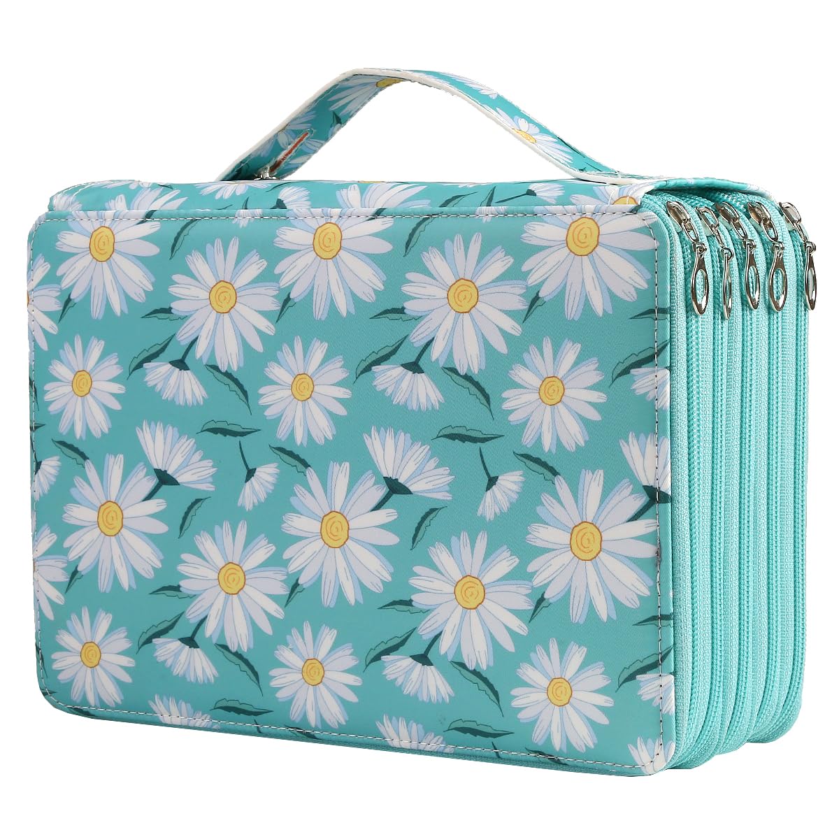 Lbxgap 250 Slots Pencil Case 5-Layer Zipped Holder w/Handle