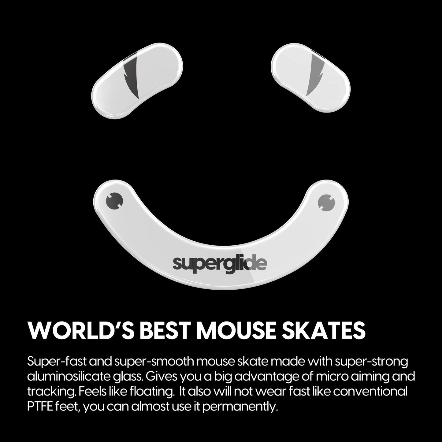 Pulsar Gaming Gears Superglide Type-S Skates for Deathadder v3 Pro, White