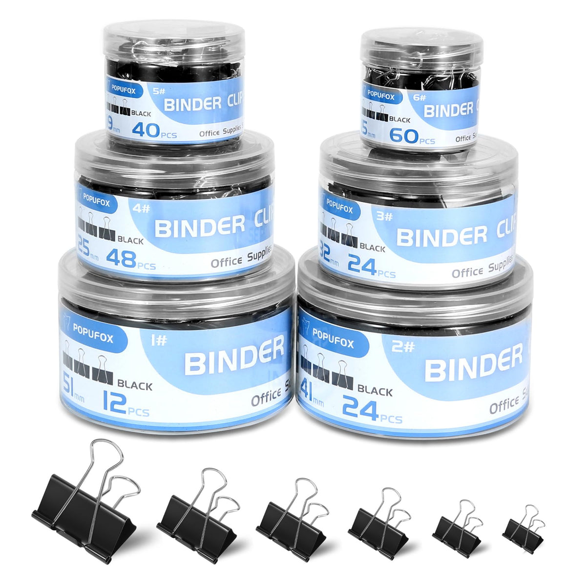 Binder Clips Assorted Sizes Including Extra Large Medium Small Mini and Micro, Office Supplies File