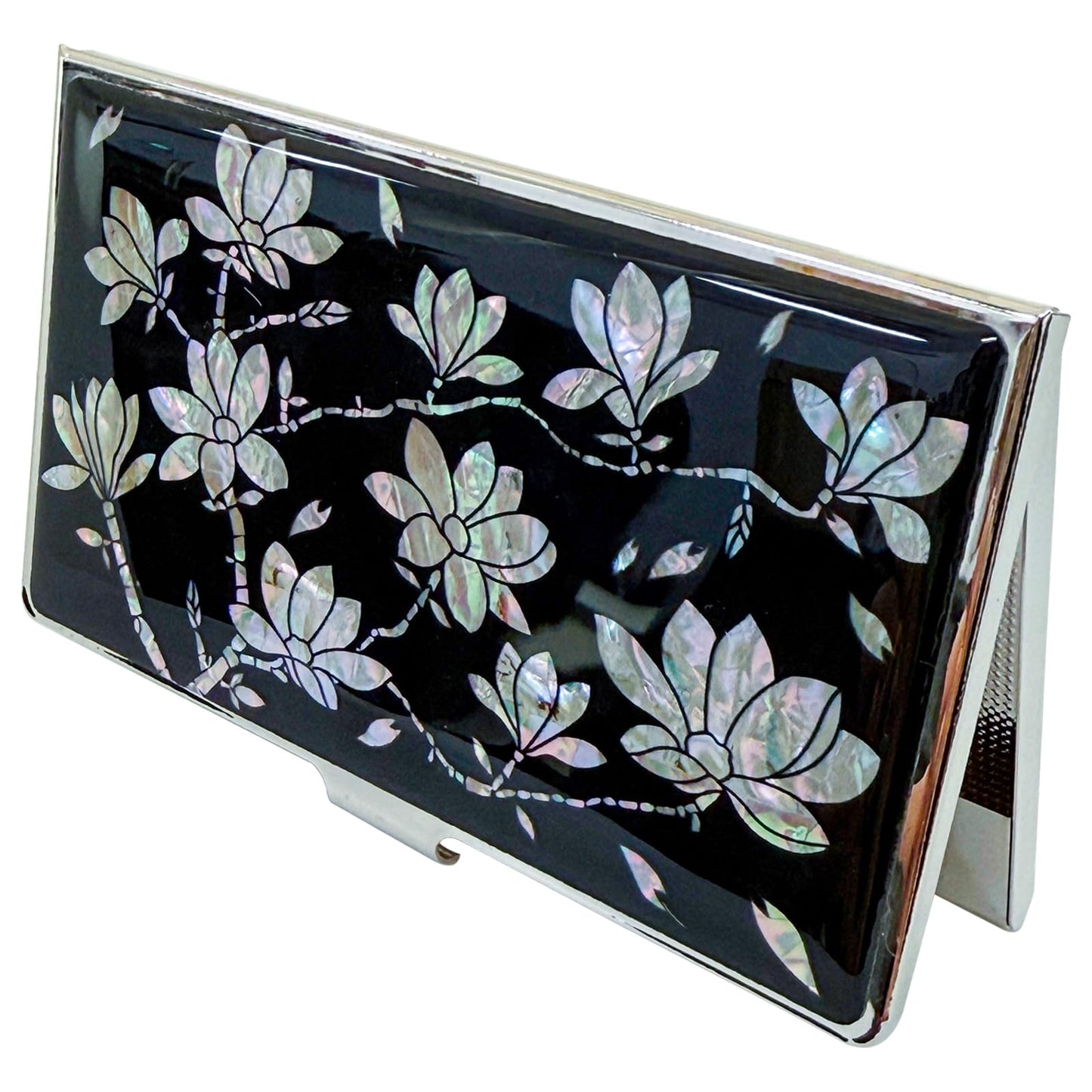 Nacreh Mother of Pearl Business Card Case Credit Id Name Holder Travel Wallet Art Painting Design