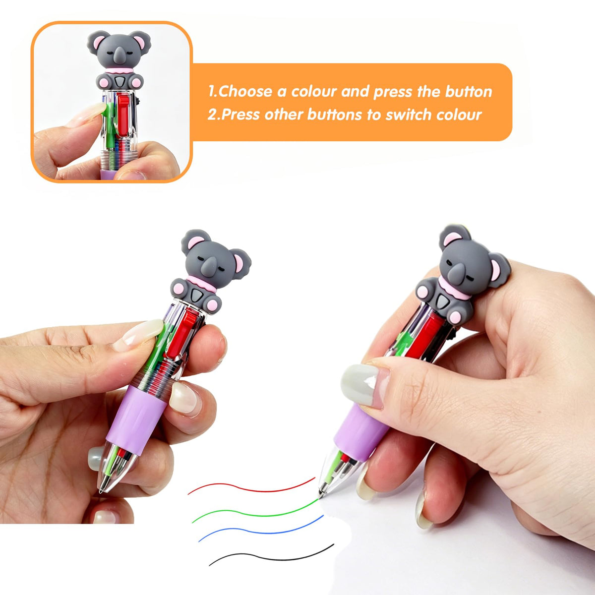 35 Pcs Mini Animal Multicolor Pens in One Fun Pens Bulk Gifts Party Favors