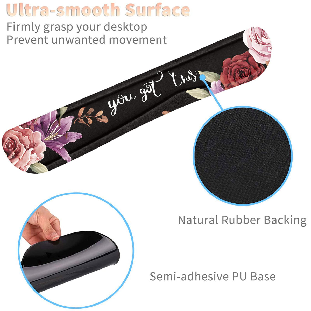 Keyboard Wrist Rest and Mouse Pad Wrist Support Set with Coasters,Ergonomic Gaming Mousepad for