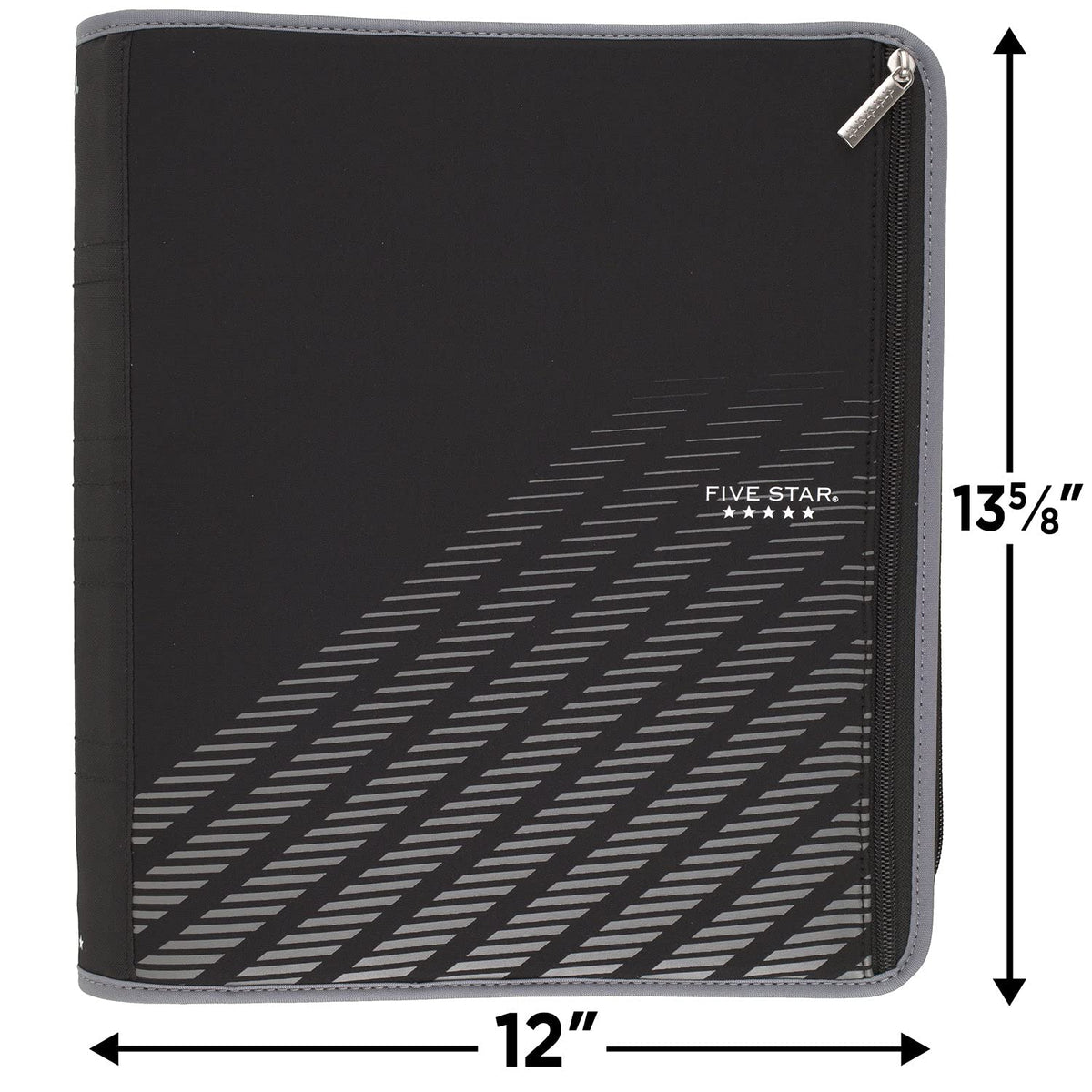 Five Star Zipper Binder, 2 Inch 3 Ring Binder, Xpanz, Gray Lines (29040Hx9)