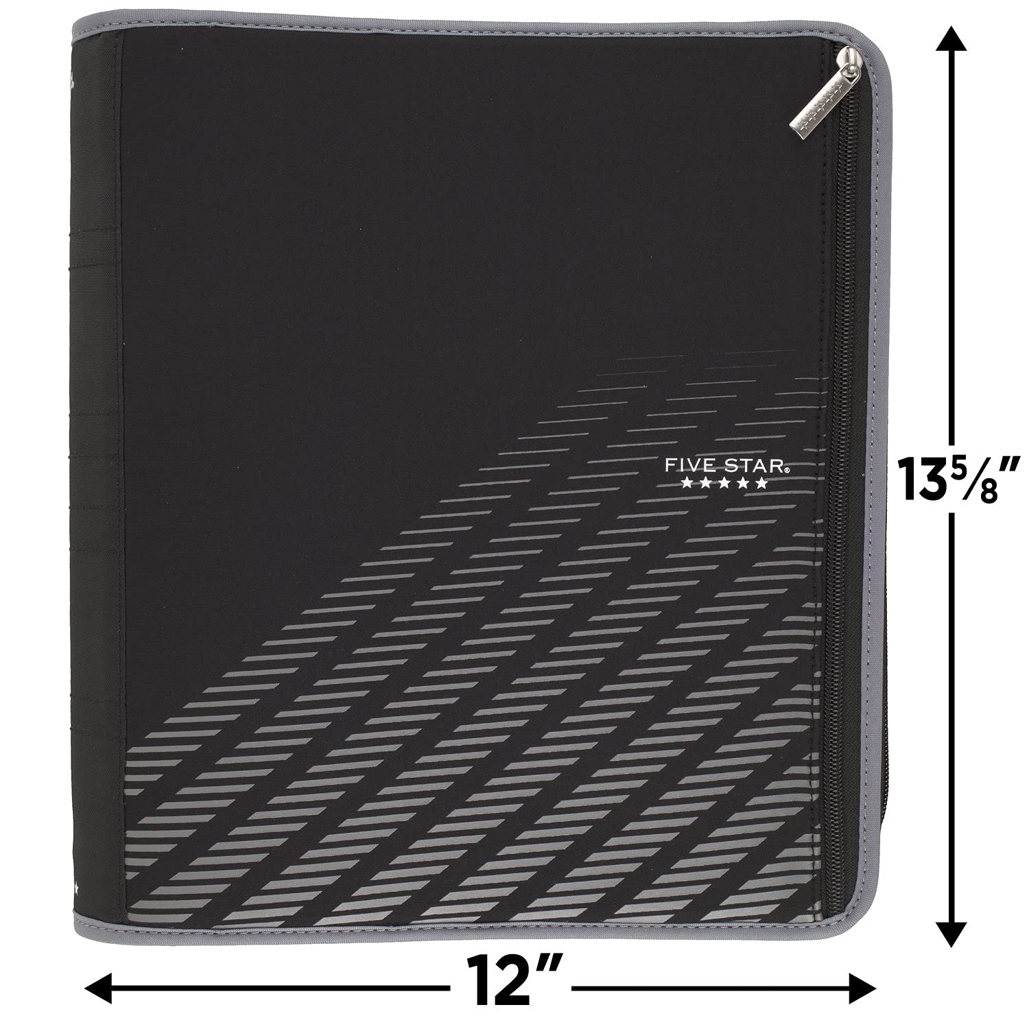Five Star Zipper Binder, 2 Inch 3 Ring Binder, Xpanz, Gray Lines (29040Hx9)
