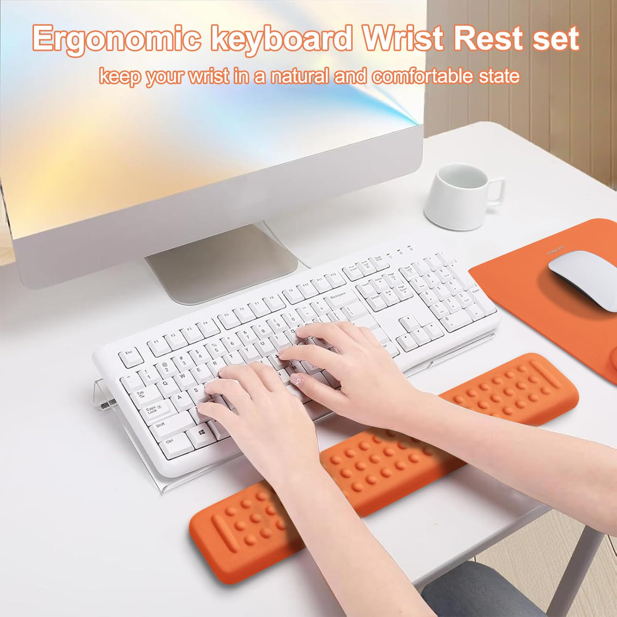 MOSISO Keyboard Stand&Wrist Rest Support for Keyboard &Mouse Pad Set
