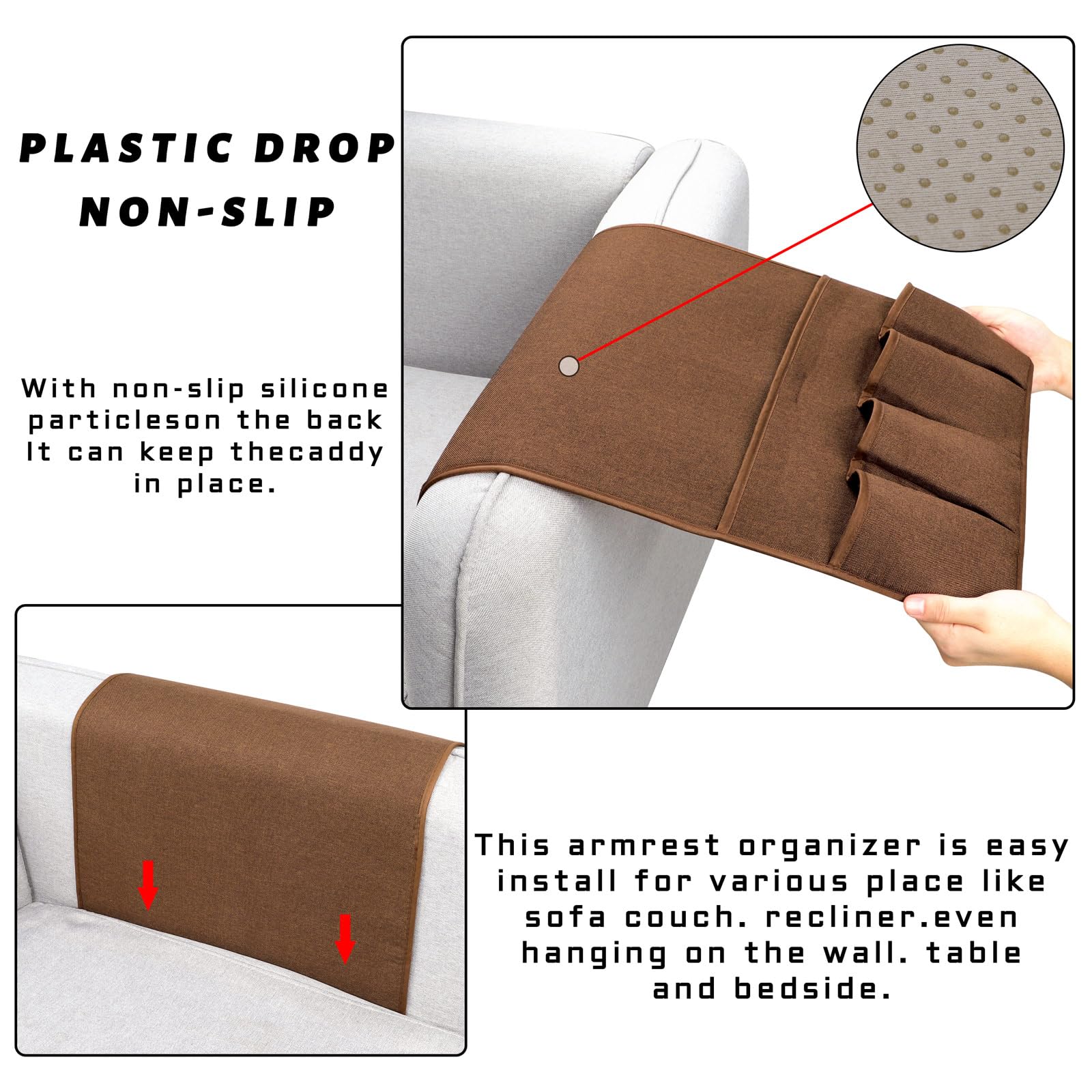 Remote Control Holders for Armchairs, Couch Caddy, Featuring Non-Slip Bases