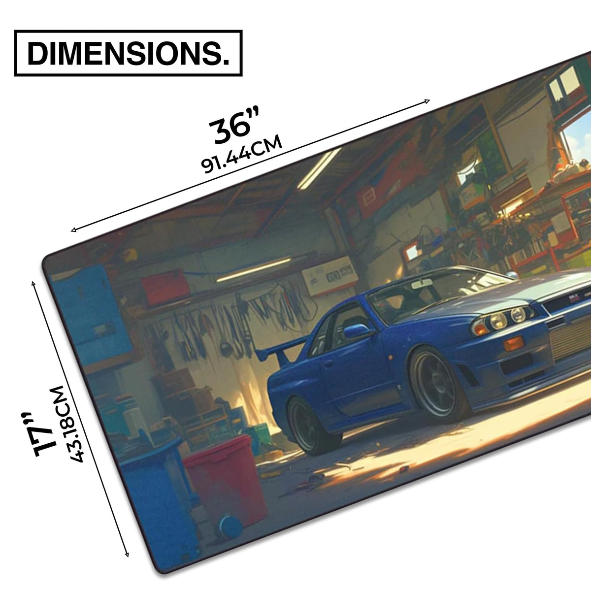 MPCO. Geralds-GTR Large Gaming Desk Pad, 36" x 17" Duraglyde Desk Mat