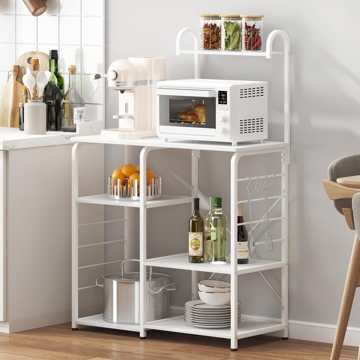 DlandHome Microwave Stand Kitchen Cart, Microwave Cart Stand 35.4 inches, Kitchen Utility Storage