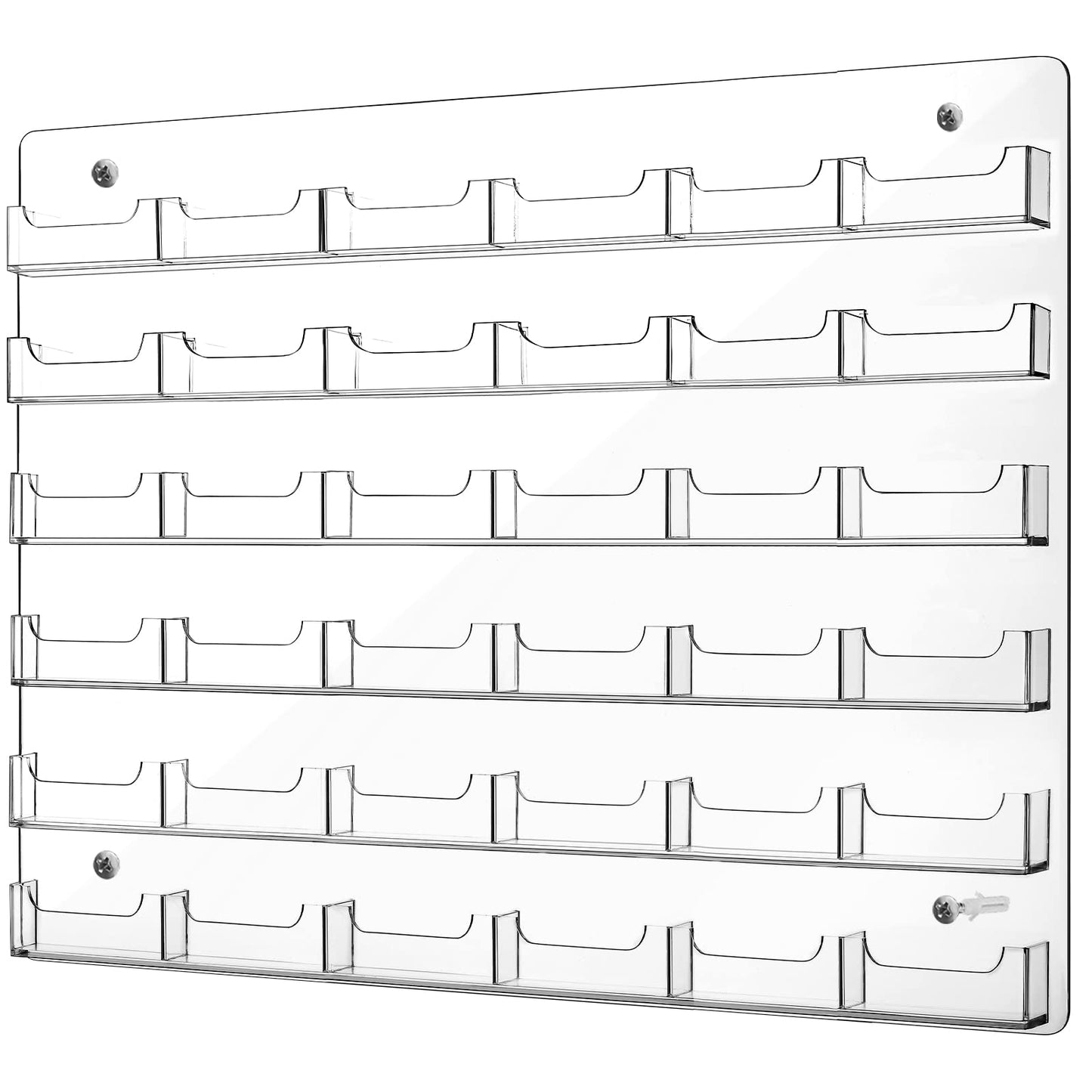 Lincia Acrylic Business Card Holder Wall Mount, 36 Pocket, 19.69'' x 21.38''
