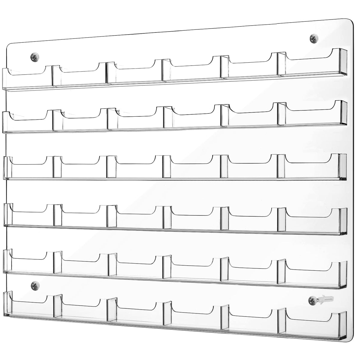 Lincia Acrylic Business Card Holder Wall Mount, 36 Pocket, 19.69'' x 21.38''