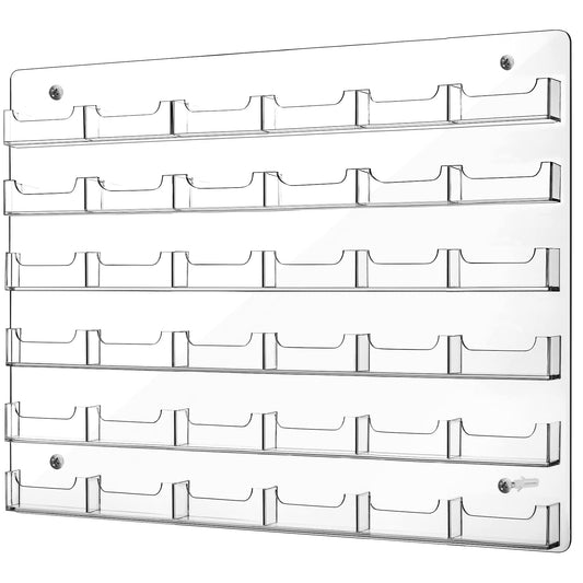 Lincia Acrylic Business Card Holder Wall Mount, 36 Pocket, 19.69'' x 21.38''