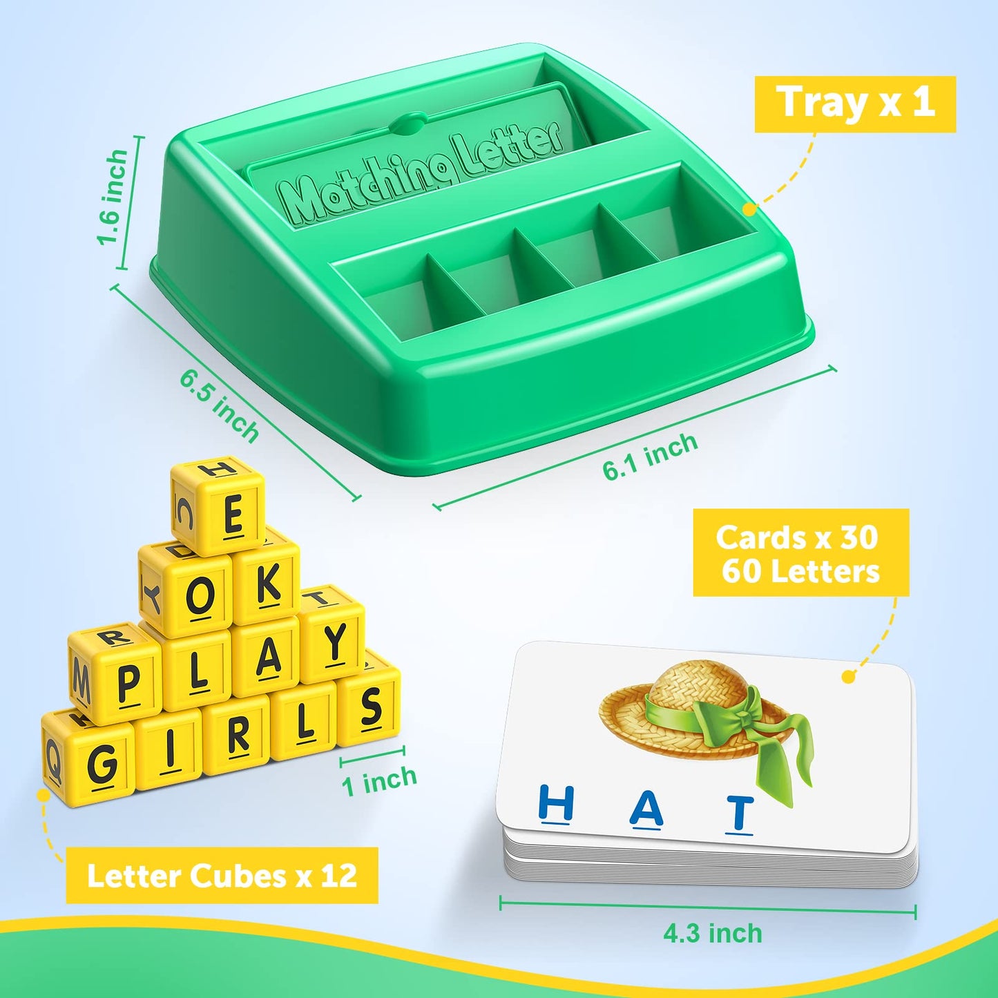 Toys for 3-8 Year Olds Boys Girls, Matching Letter Game Educational Games for Kids Ages 3-8 Easter