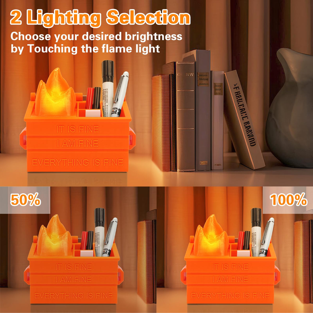Dalycro Dumpster Fire Pencil Holder Fun Desk Accessories